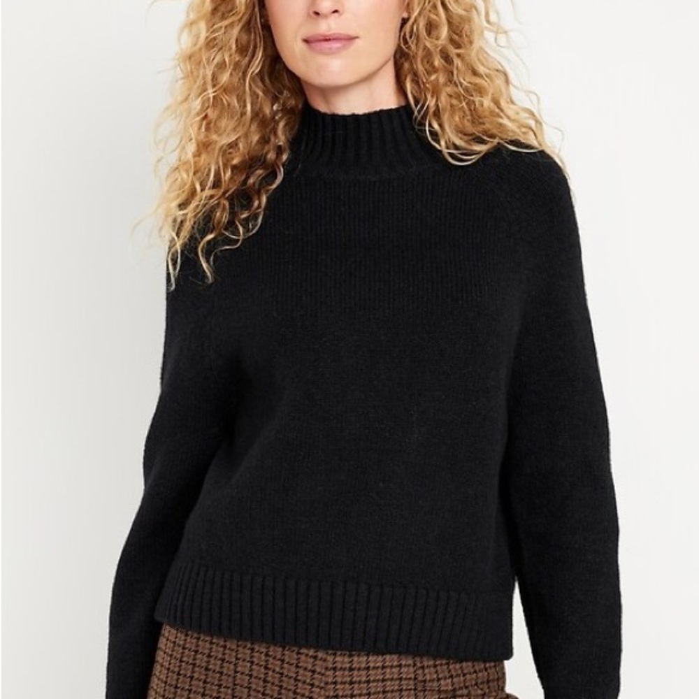 Black Mock-Neck Sweater